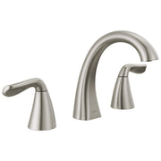 Delta Arvo Brushed Nickel Faucet 3 Hole, 8 Inch Widespread Bathroom Sink Faucet for Vanity, Push-Pop Drain Assembly, Spotshield Stainless 35840LF-SP