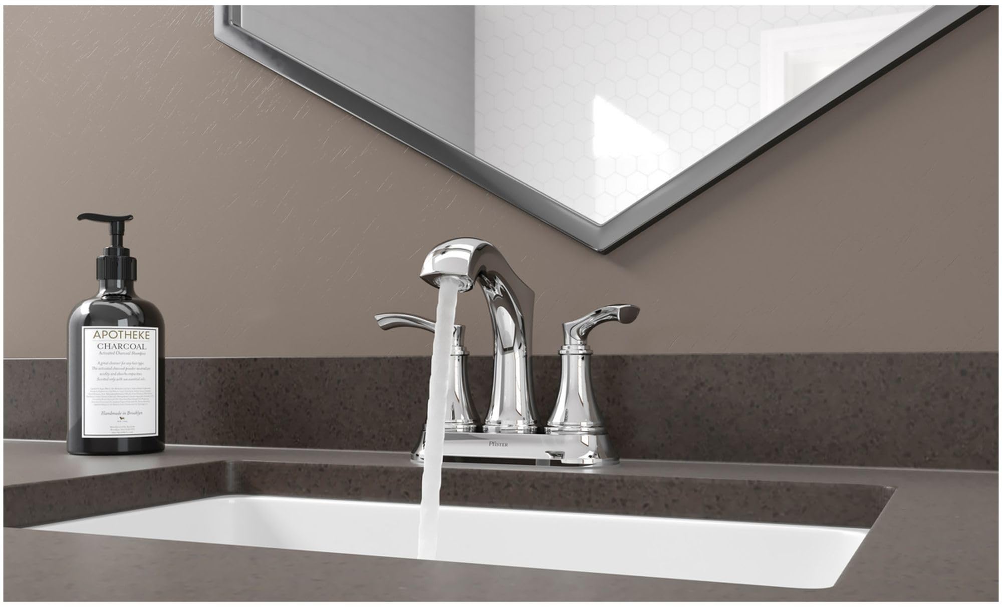 Pfister Woodbury LG48-WD0 2-Handle Bathroom Faucet Brushed Nickel 1.2 GPM