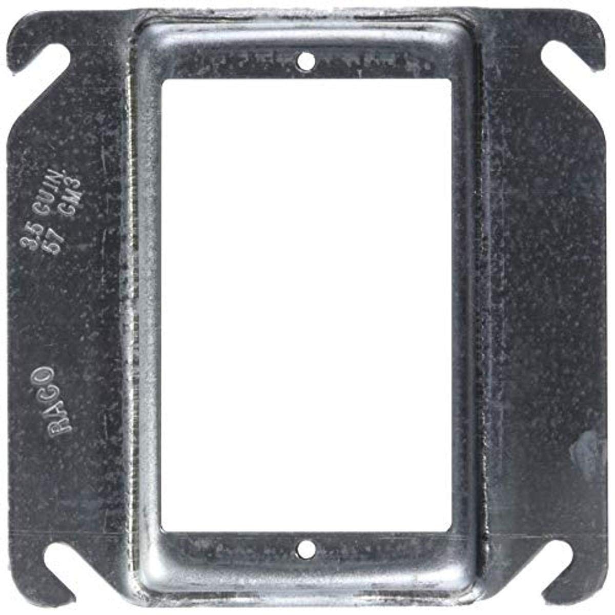 Hubbell-Raco 782 4" Square Mud Ring Cover 1-Device 1/2" Raised – Pack of 25