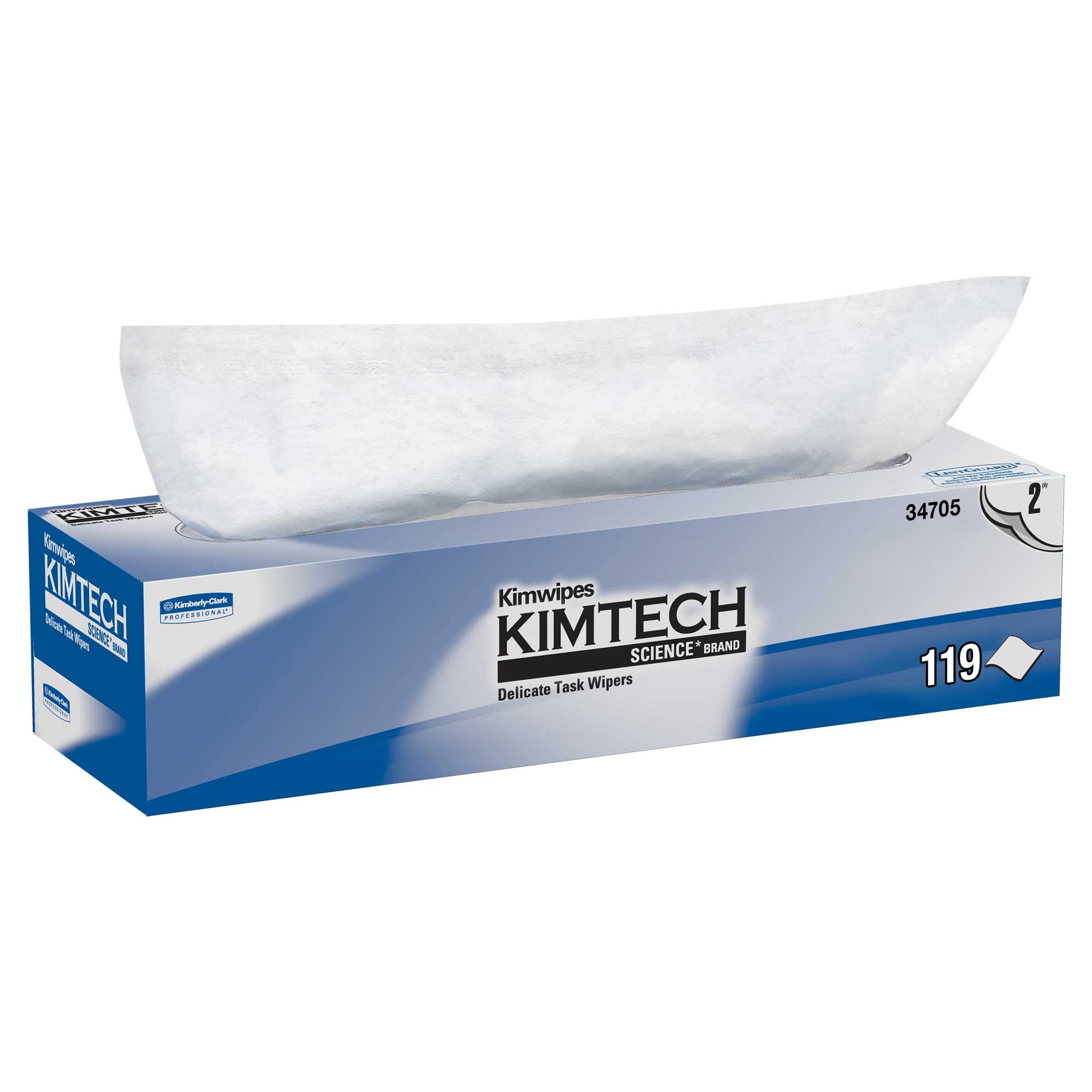 Kimtech 34705 Kimwipes 2-Ply Delicate Task Wipers 119/Box, 15 Boxes/Carton