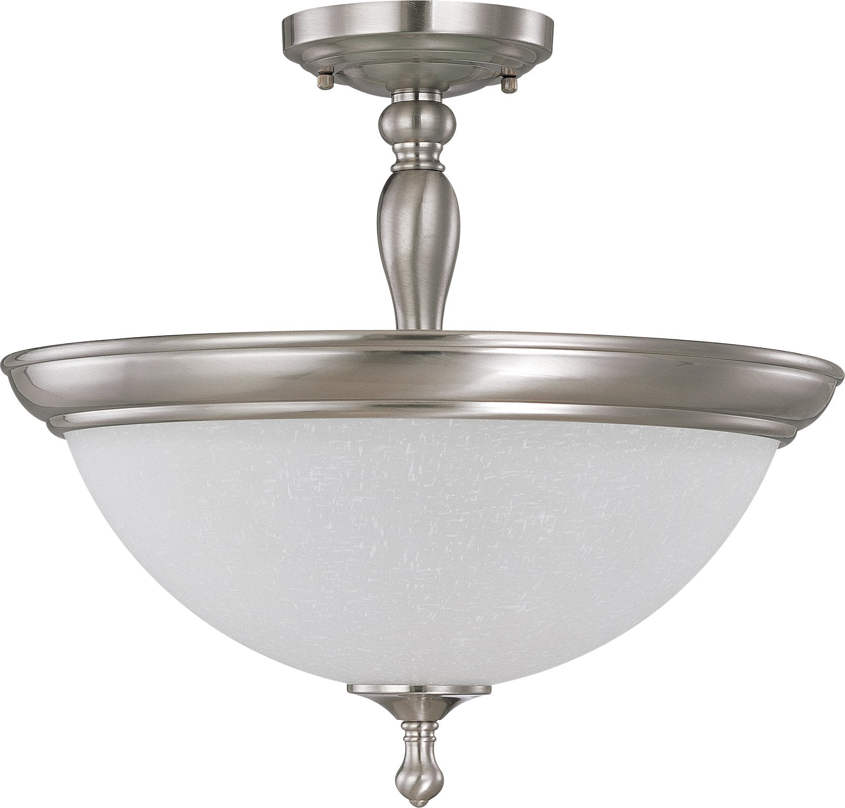 Nuvo Lighting 60/2786 3-Light Semi-Flush Brushed Nickel Crystal Fixture