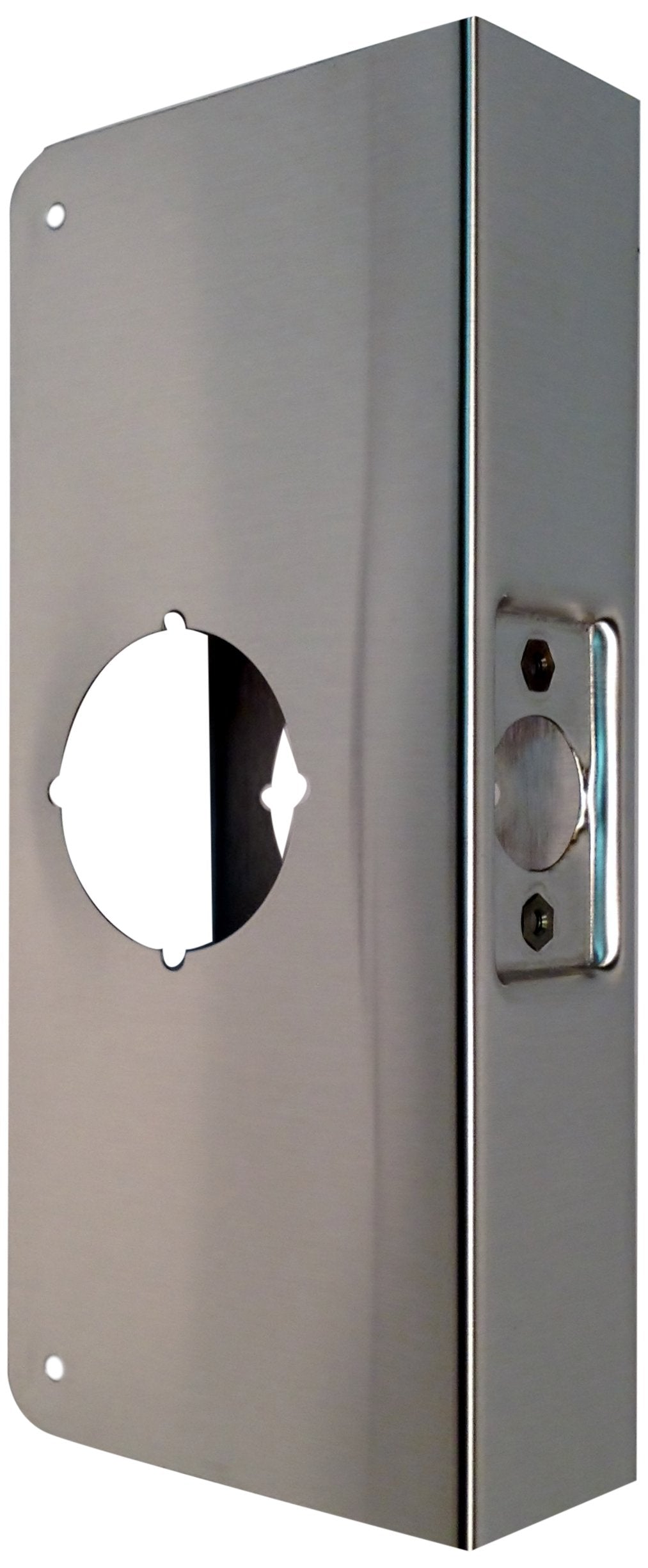 Don-Jo 1-CW 22 Gauge Stainless Steel Classic Wrap-Around Plate, Satin Stainless Steel Finish, 4" Width x 9" Height, 2-3/8" Backset, 1-3/8" Door Size, For Cylindrical Door Locks with 2-1/8" Hole (Pack of 10)