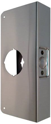 Don-Jo 1-CW 22 Gauge Stainless Steel Classic Wrap-Around Plate, Satin Stainless Steel Finish, 4" Width x 9" Height, 2-3/8" Backset, 1-3/8" Door Size, For Cylindrical Door Locks with 2-1/8" Hole (Pack of 10)