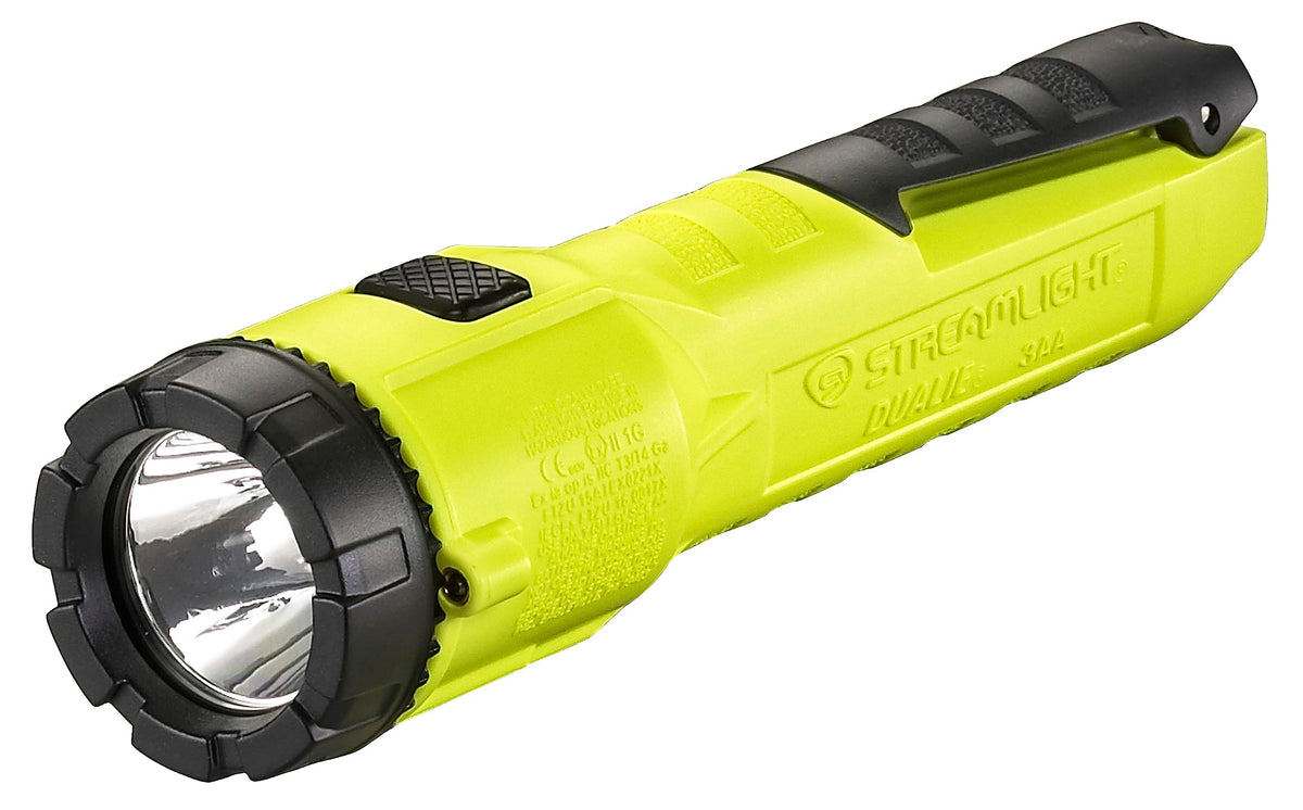Streamlight 68750 Dualie 3AA 140-Lumen Intrinsically Safe Industrial Flashlight with Spot/Flood and 3 "AA" Alkaline Batteries, Yellow