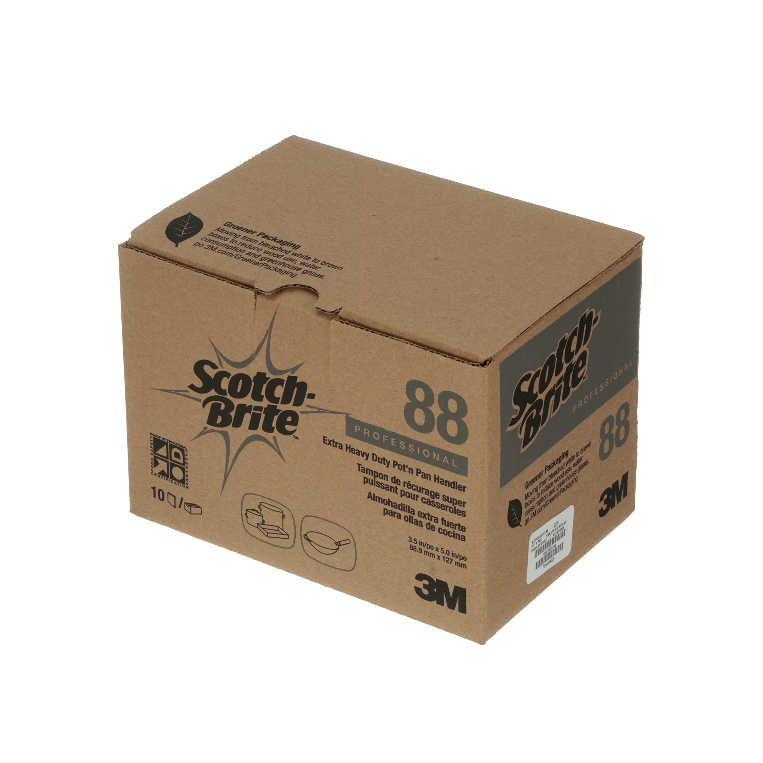 3M Scotch-Brite 88 Extra Heavy Duty Pot'n Pan Handler, 5" Length x 3-1/2" Width, Dark Blue, 4 Boxes/Case, 10/Box
