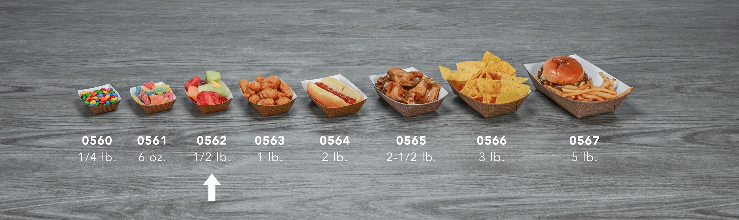Southern Champion 0562 #50 Food Tray 1/2 lb Paper Boats Case of 1000