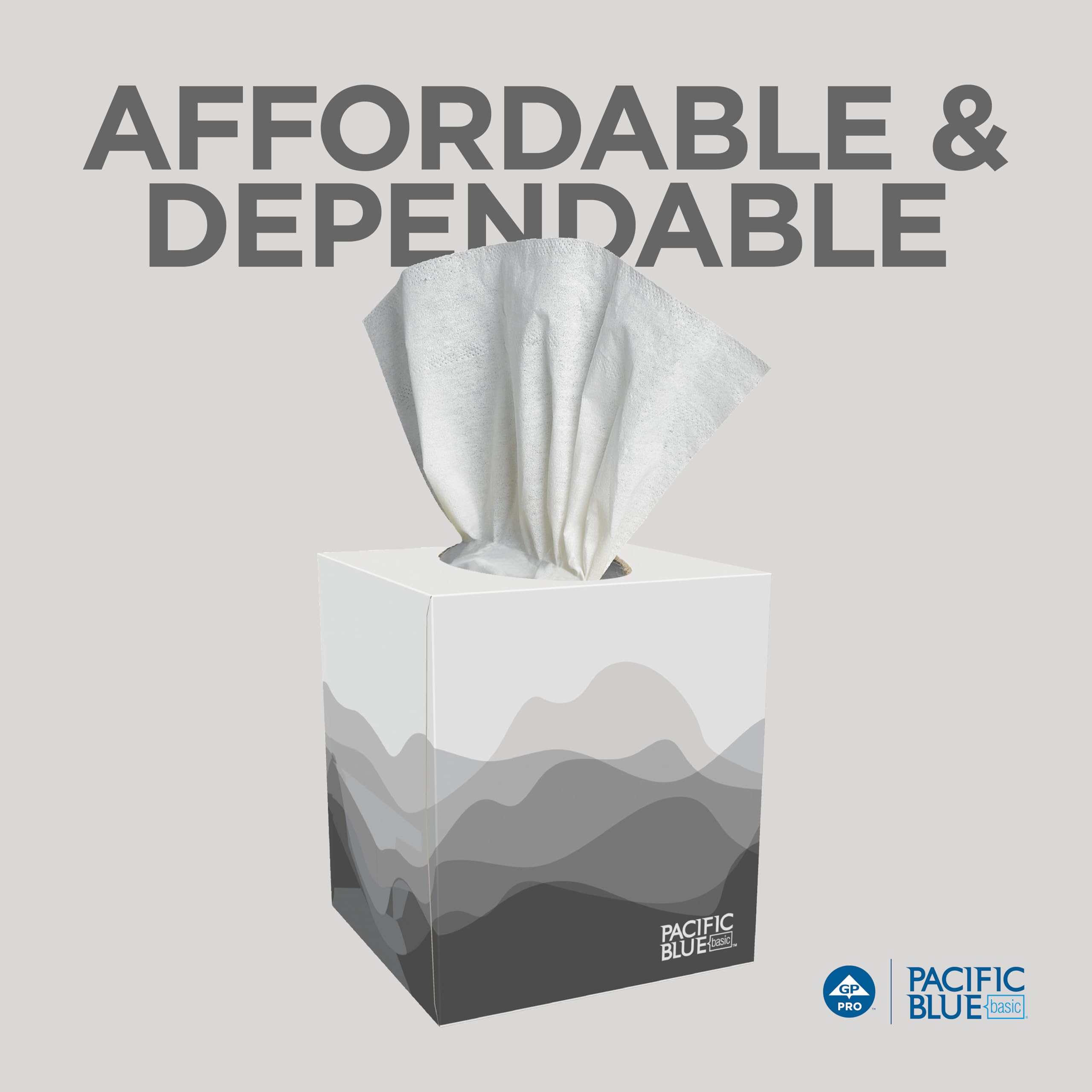 Georgia-Pacific Pacific Blue Basic 2-Ply Facial Tissue, 36 Boxes Bulk Case (47510)