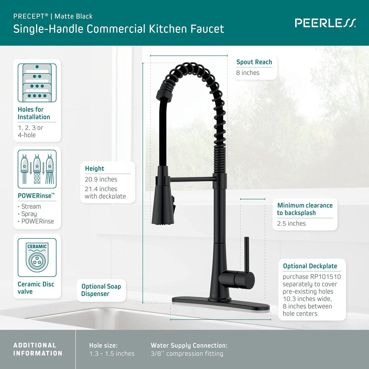 Peerless P7948LF-BL Precept Pull-Down, Matte Black