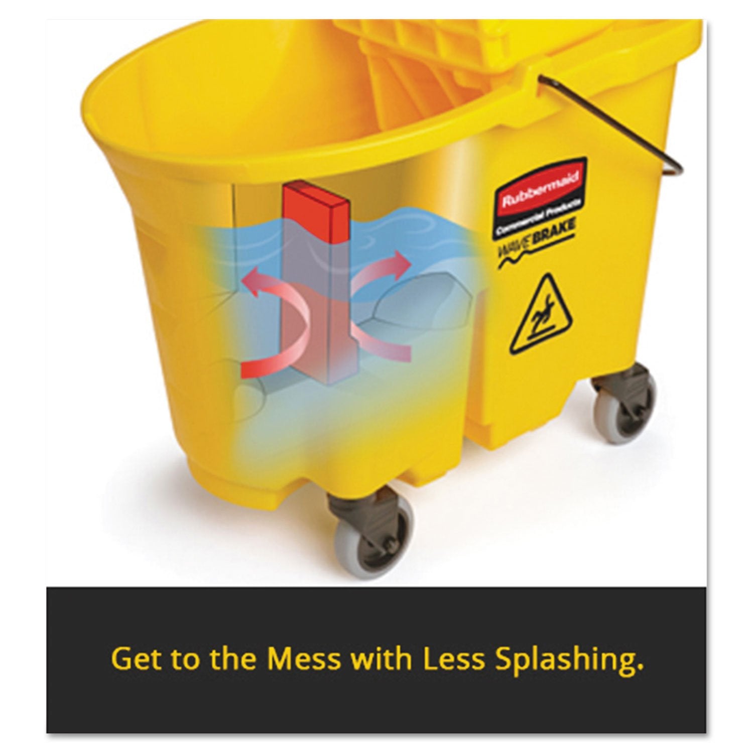 Rubbermaid WaveBrake 35Qt Mop Bucket & Wringer Combo w/ Wheels Black