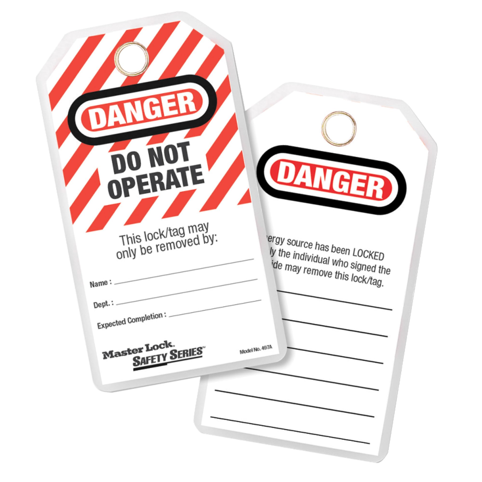 Master Lock "Do Not Operate" Lockout Tags 5.75x3 in Laminated 12 Pack