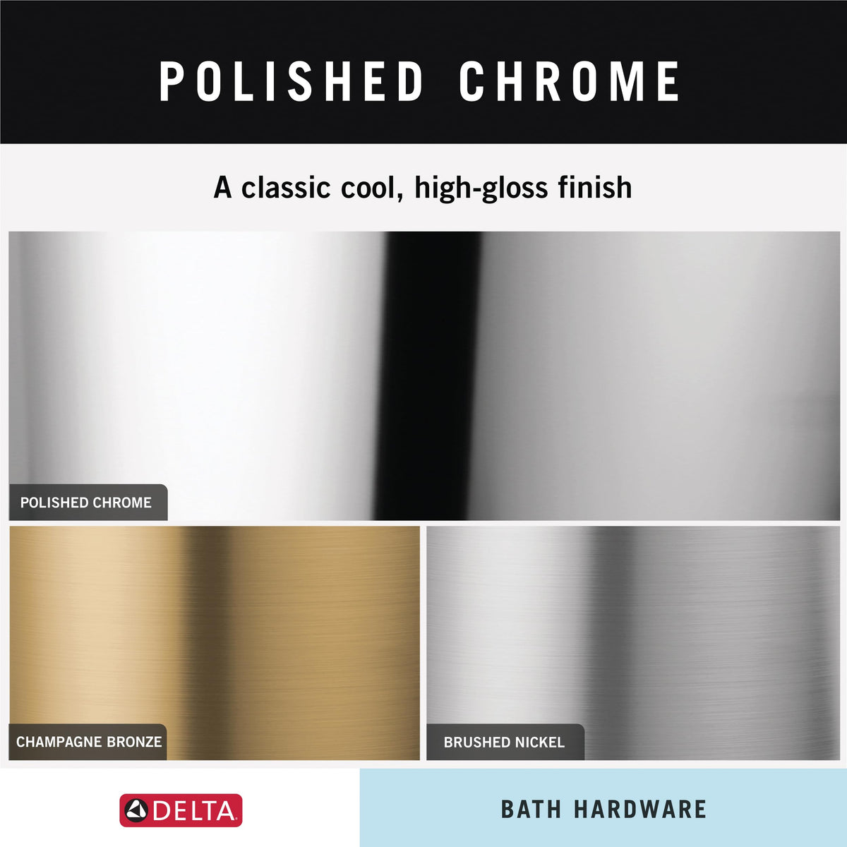 Delta 75912 Trinsic 12 in. Wall Mount Towel Bar Bath Hardware Accessory in Polished Chrome