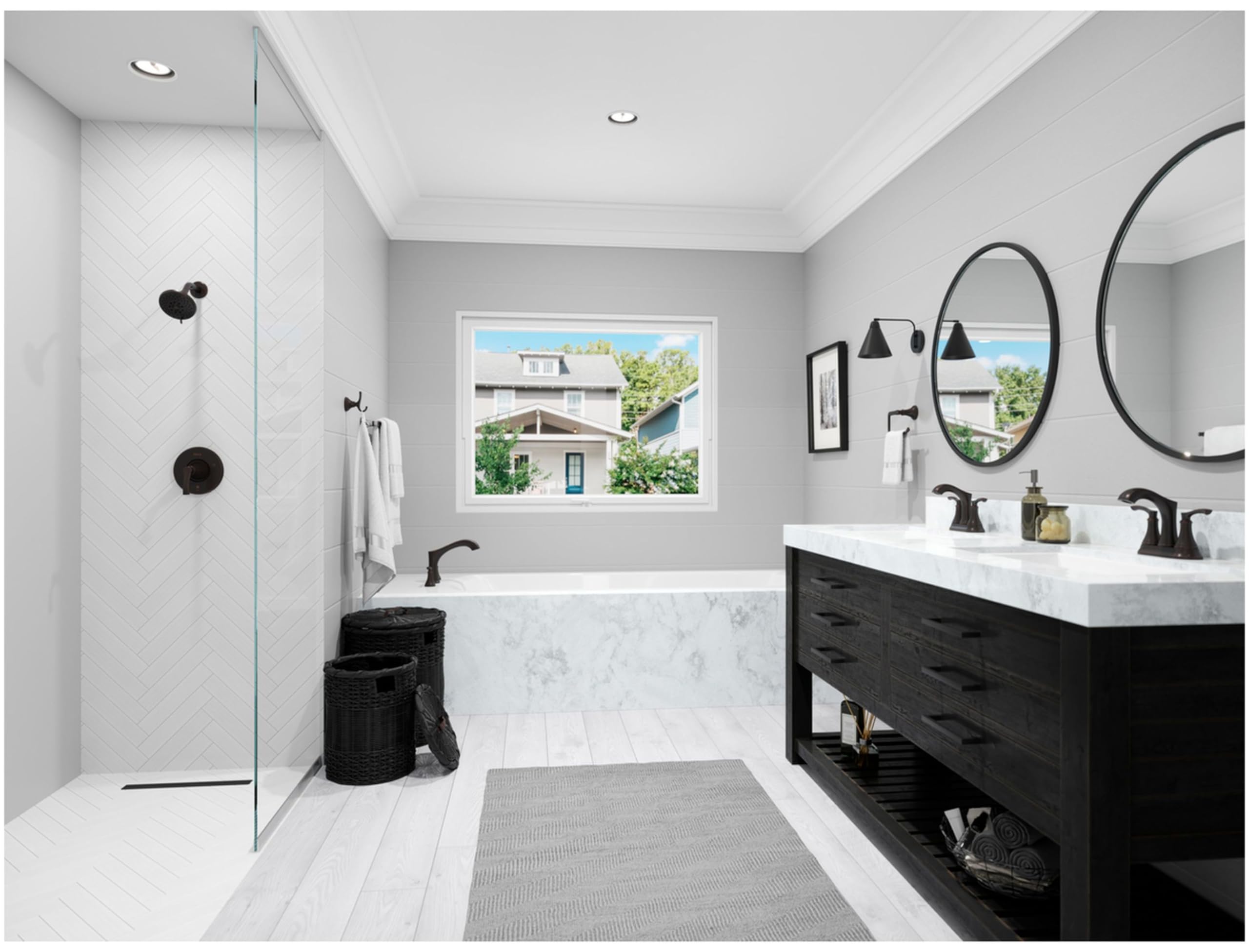 Pfister Woodbury LG48-WD0 2-Handle Bathroom Faucet Brushed Nickel 1.2 GPM