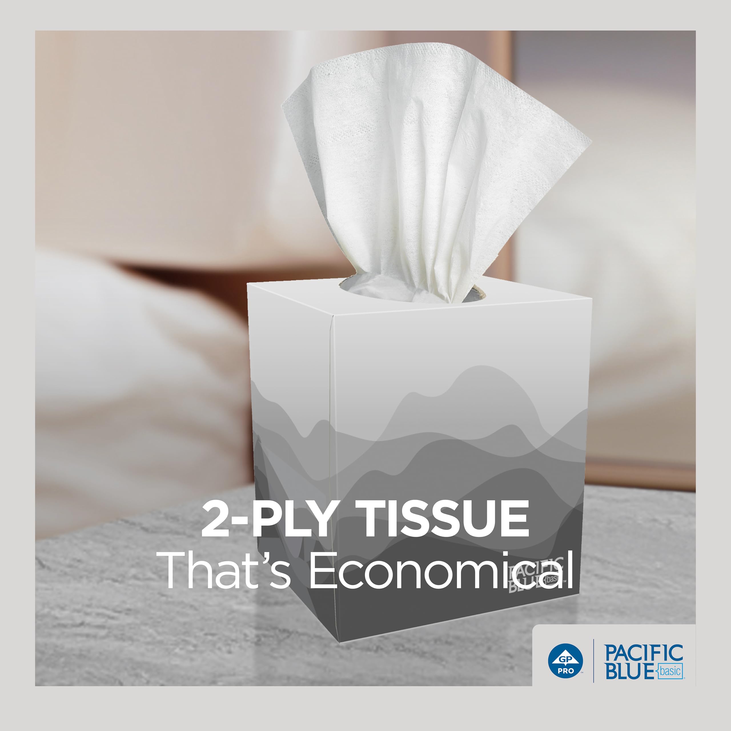 Georgia-Pacific Pacific Blue Basic 2-Ply Facial Tissue, 36 Boxes Bulk Case (47510)