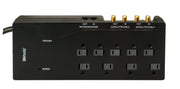 Woods 9-Outlet Surge Protector 3500 Joules 6ft Cord Phone Coax Black 41653