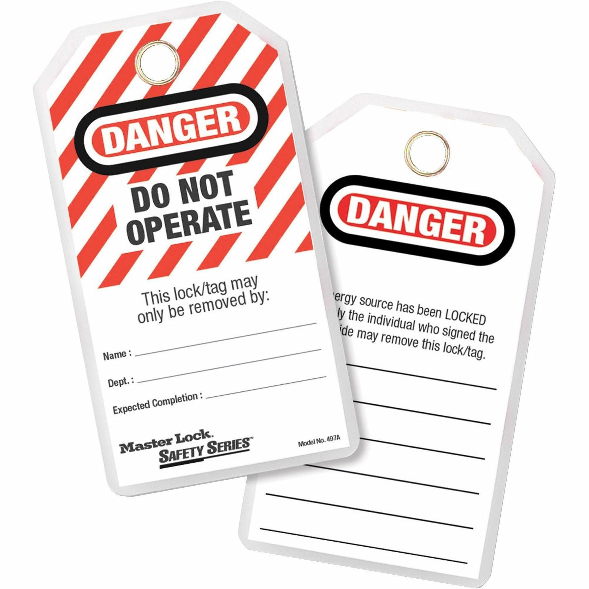 Master Lock "Do Not Operate" Lockout Tags 5.75x3 in Laminated 12 Pack