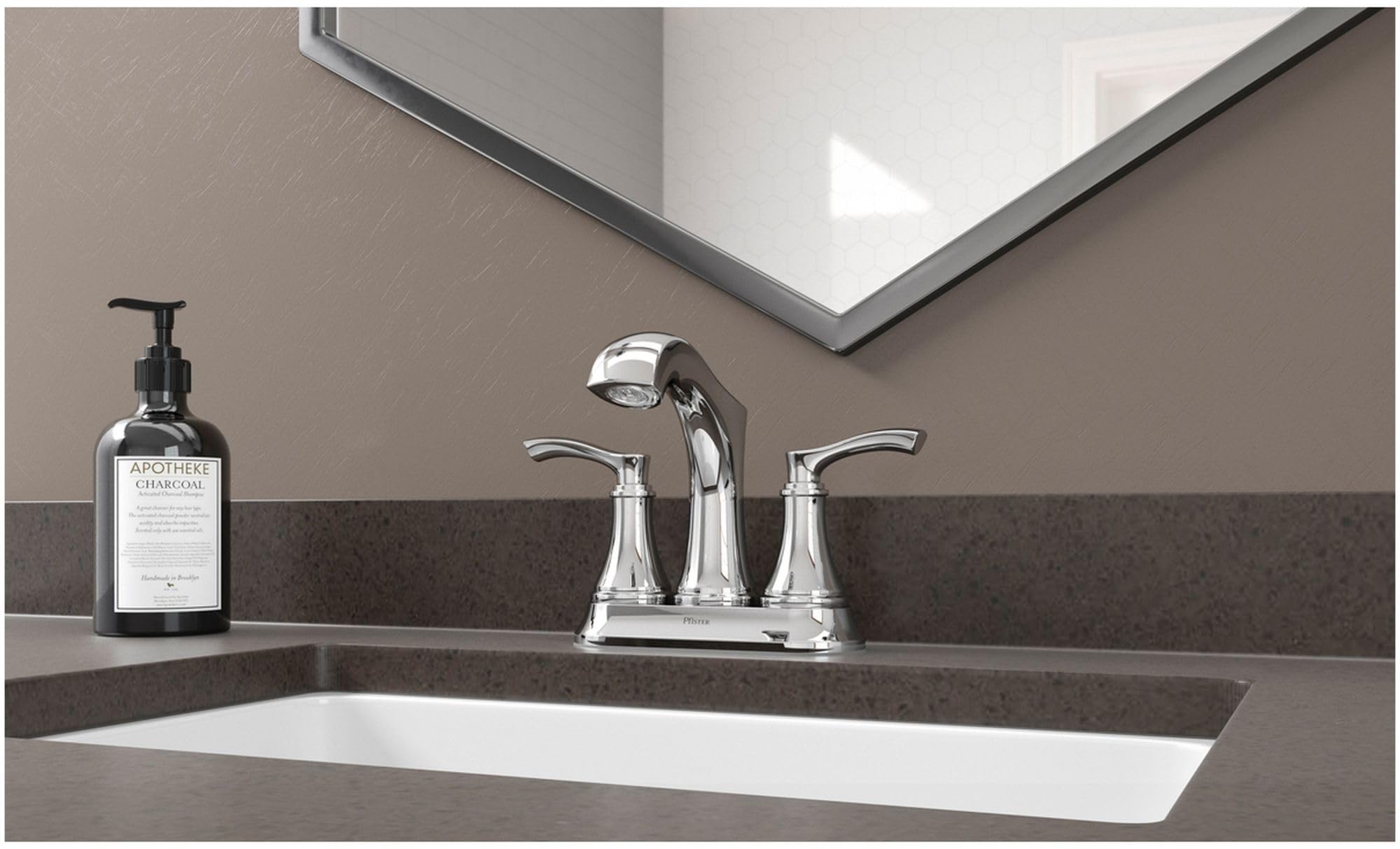 Pfister Woodbury LG48-WD0 2-Handle Bathroom Faucet Brushed Nickel 1.2 GPM