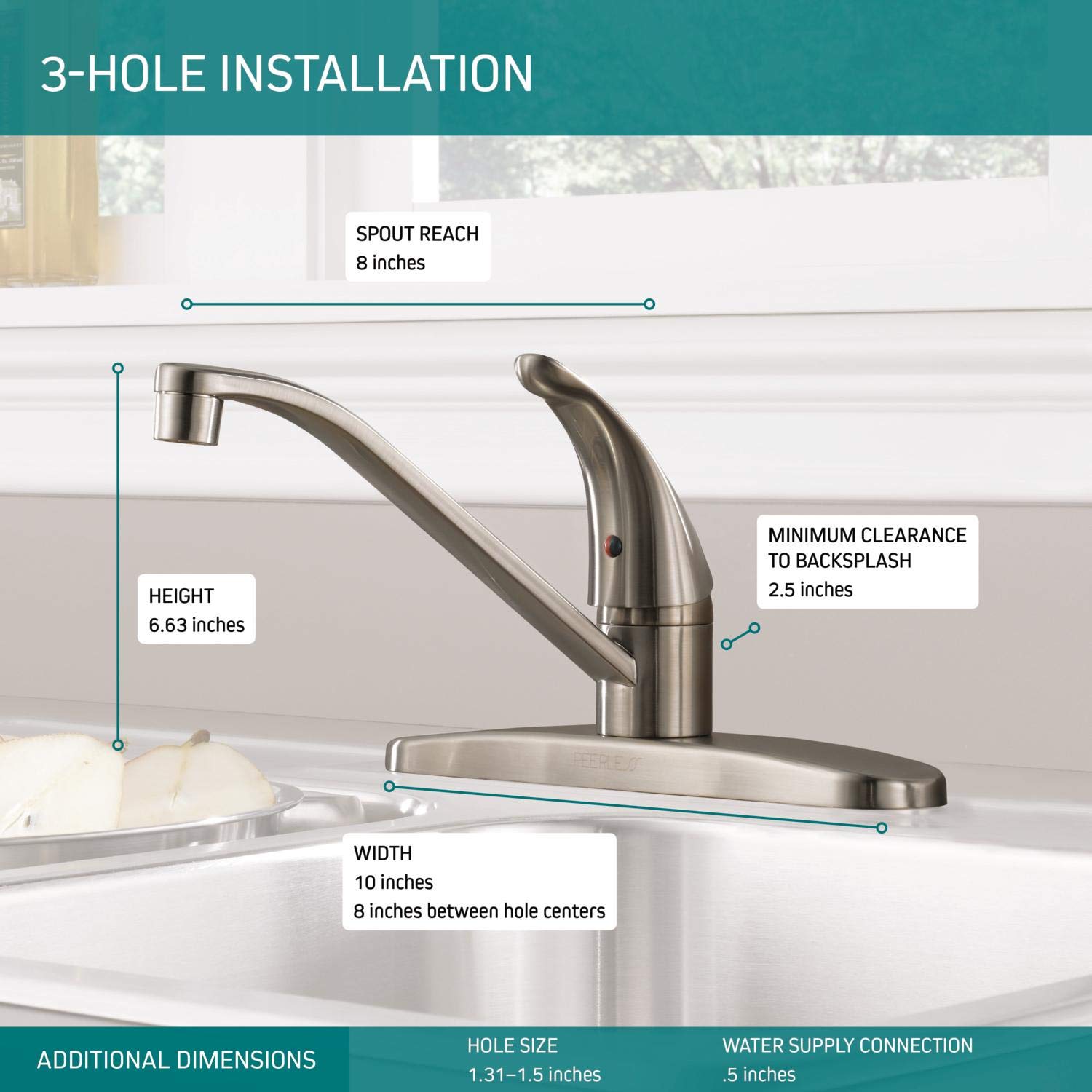 Peerless P110LF-SS Pull Down Kitchen Faucet Stainless Single Handle