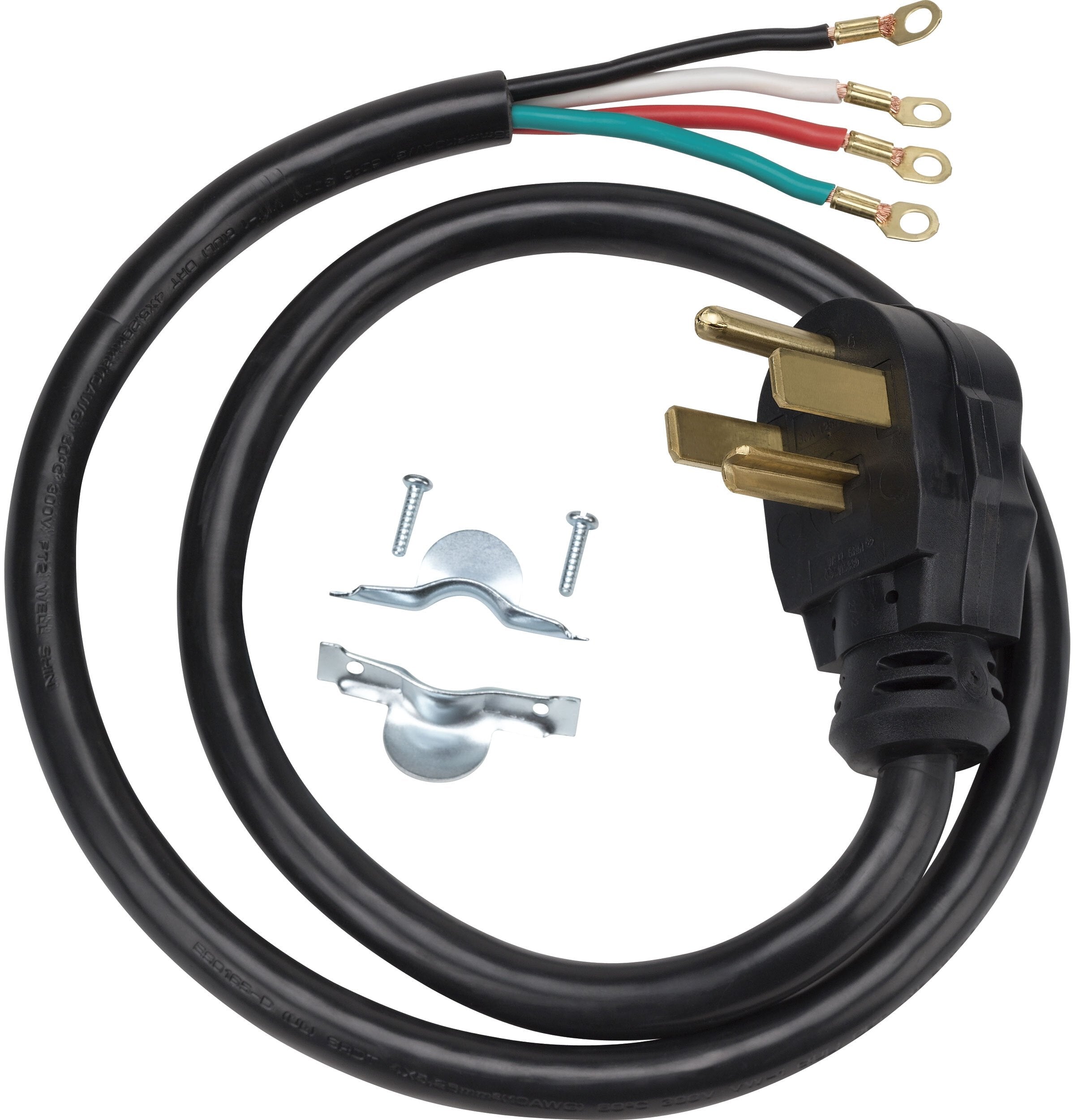 General Wire WX09X10019 4-Wire 30 Amp Electric Dryer Cord 5 ft Right Angle Plug