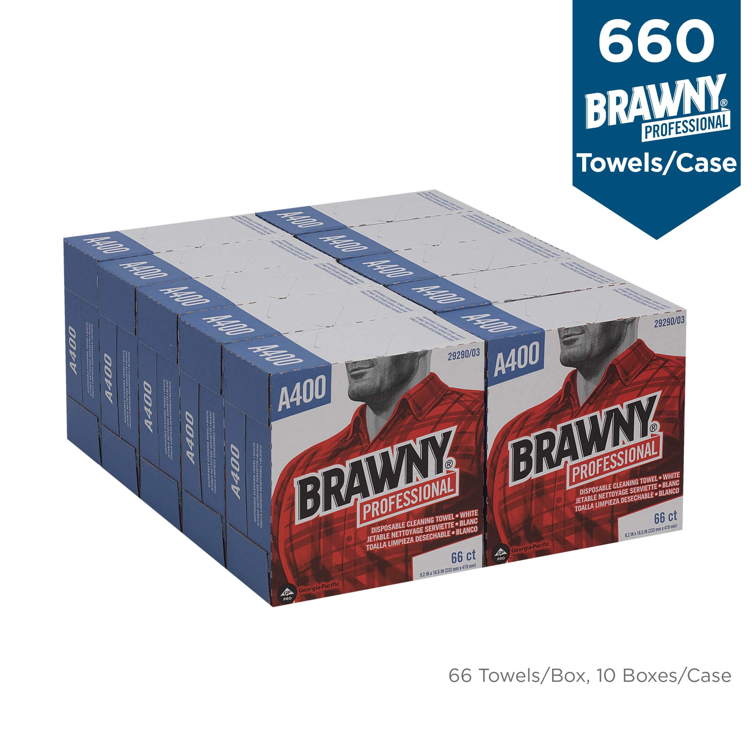 Georgia-Pacific 2929003CT Airlaid 1/4-Fold Wipers, 9 1/4 x 16 1/2, White, 660 Sheets/Box, 10 Boxes/Carton