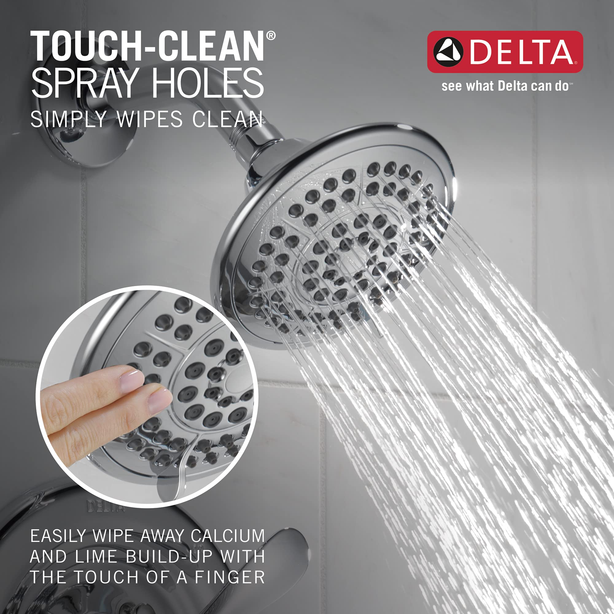 DELTA T17230 Classic Chrome Shower Only – Single Handle, Wall Mount, 7.5" Head