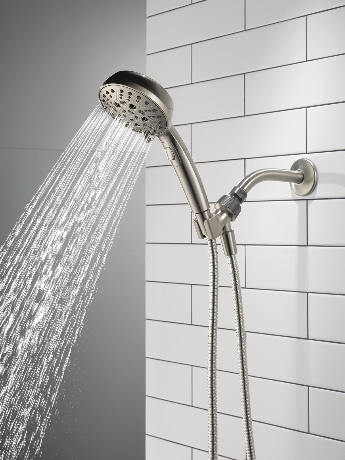 Delta 75536SN Universal Showering H2Okinetic 6-Setting Hand Shower, Satin Nickel