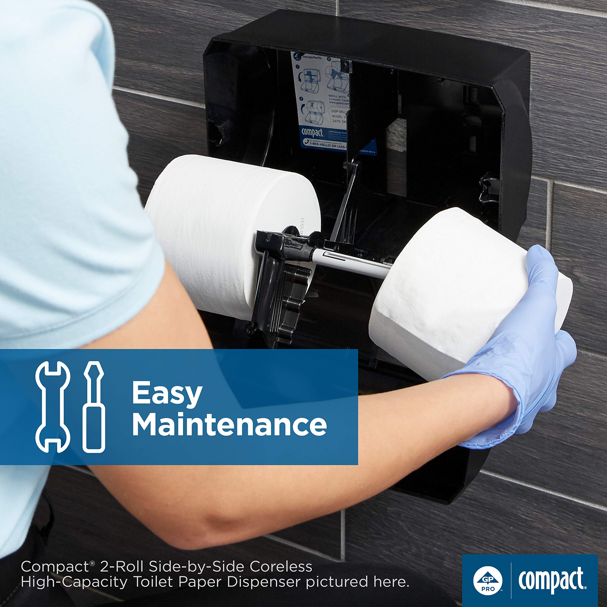 Georgia-Pacific GP PRO 56784A 2-Roll Toilet Paper Dispenser Black