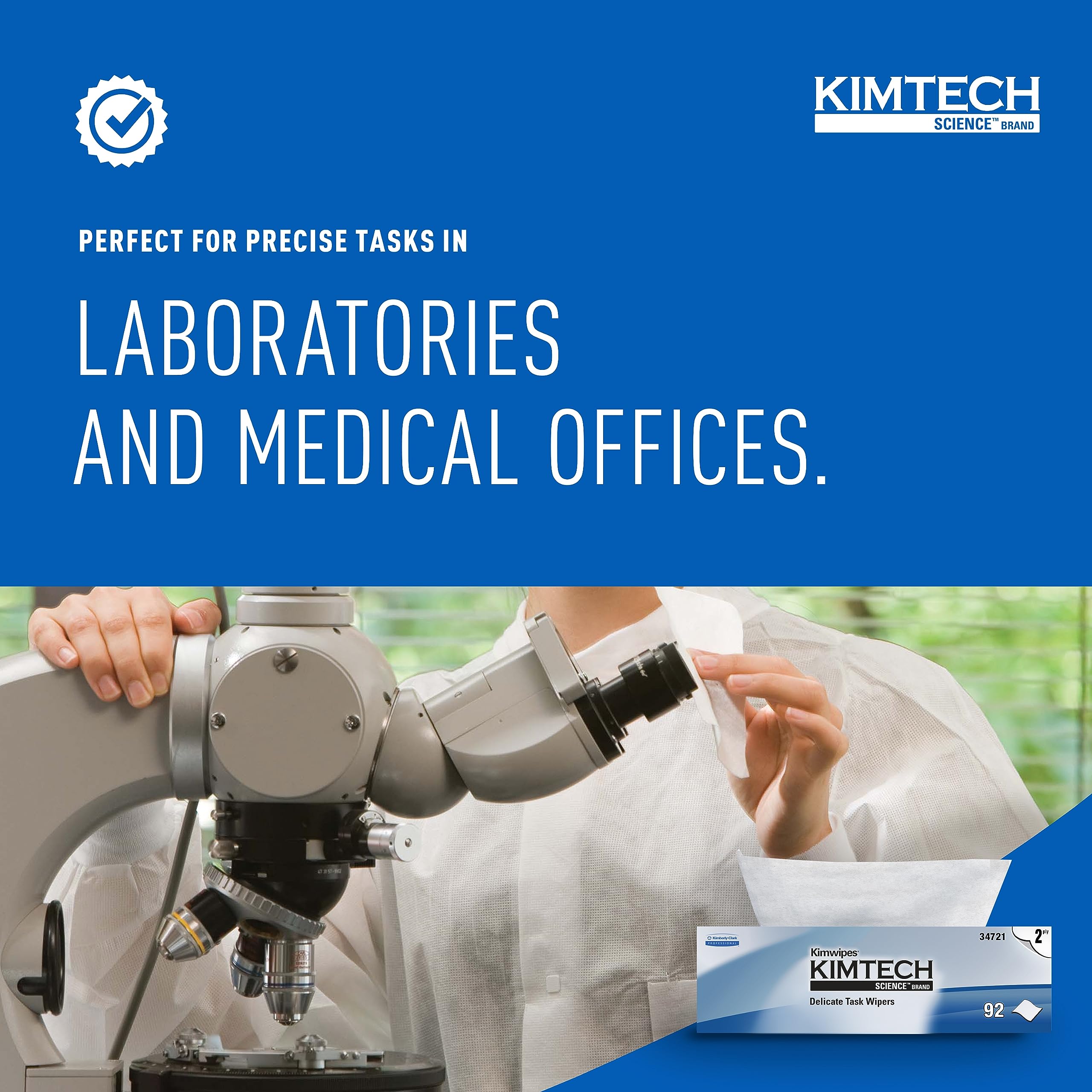 KIMTECH Kimwipes 2-Ply Lab Wipes 15 Boxes 1350 Sheets Lint-Free Pop-Up