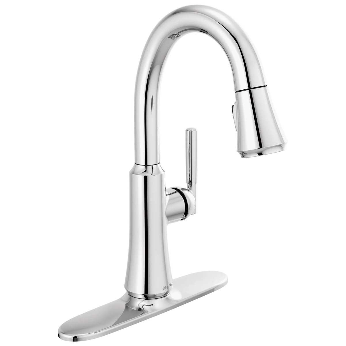 Delta 9979-DST Coranto Single-Handle Pull-Down Bar/Prep Faucet, Chrome with optional RP70714 deck plate