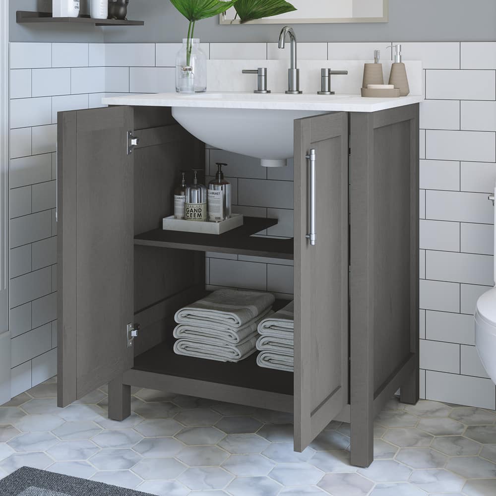 Allen & Roth LWSD30VG Sebastion 30" Gray Vanity with Top & Bowl