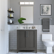 Allen & Roth LWSD30VG Sebastion 30" Gray Vanity with Top & Bowl