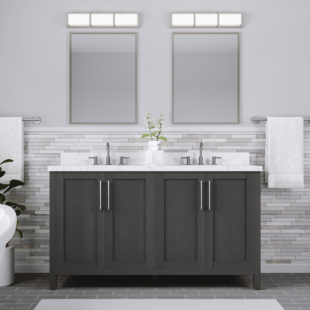 Allen & Roth LWSD60VG Sebastion 60" Gray Vanity with Top & Bowl