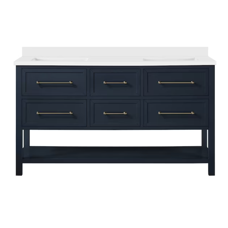 Allen & Roth LWSS60VB 60" Mid-Night Blue Vanity with Top & Bowl