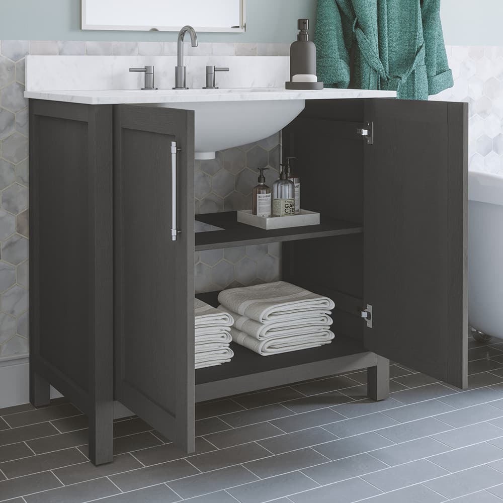 Allen & Roth LWSD36VG Sebastion 36" Gray Vanity with Top & Bowl