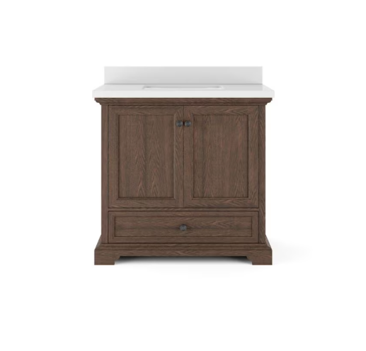 Amherst THMSVL36AVB 36" Dark Oak Vanity with Top & Bowl