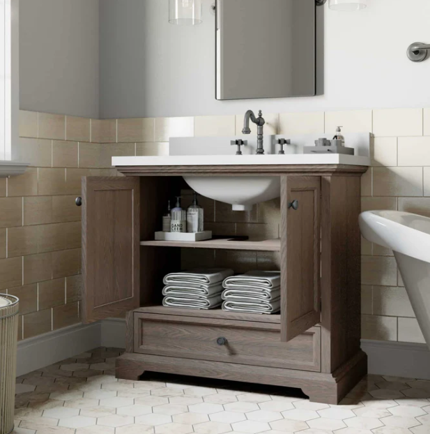 Amherst THMSVL36AVB 36" Dark Oak Vanity with Top & Bowl