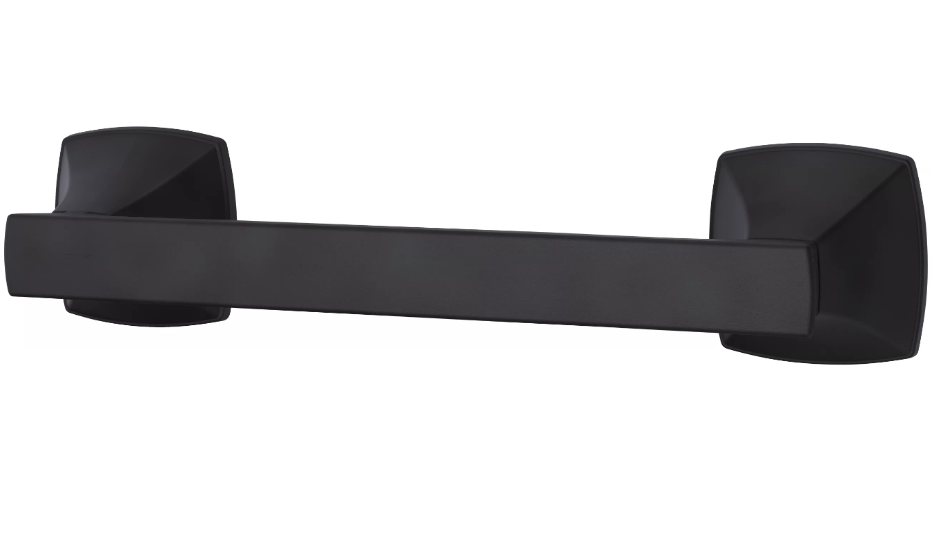 Pfister Venturi Matte Black Bathroom Hardware Set - 4-Piece Kit with 24" Towel Bar, Ring, Toilet Paper Holder & Robe Hook