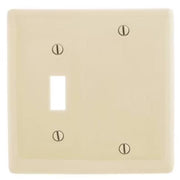 Bryant Electric NP113LA 2-Gang 1-Toggle 1-Blank Nylon Wallplate, Standard, Light Almond