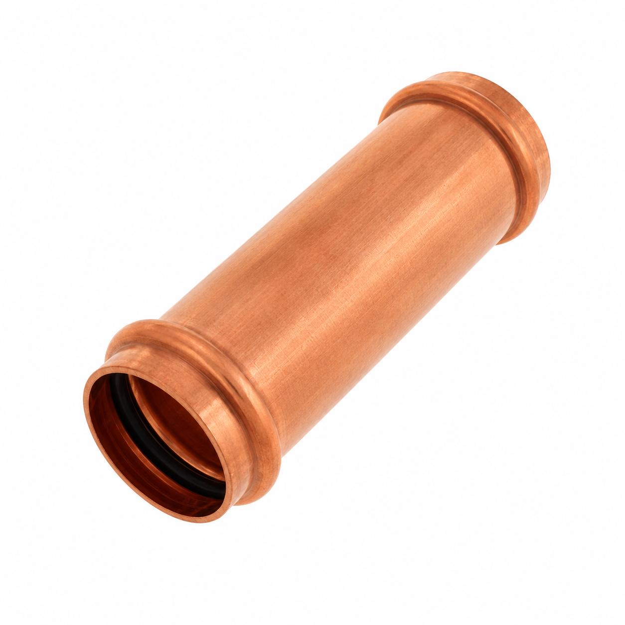 1-1/4" Press Extended Length Copper Coupling, No-Stop - 60-Pack |Professional Press Fitting