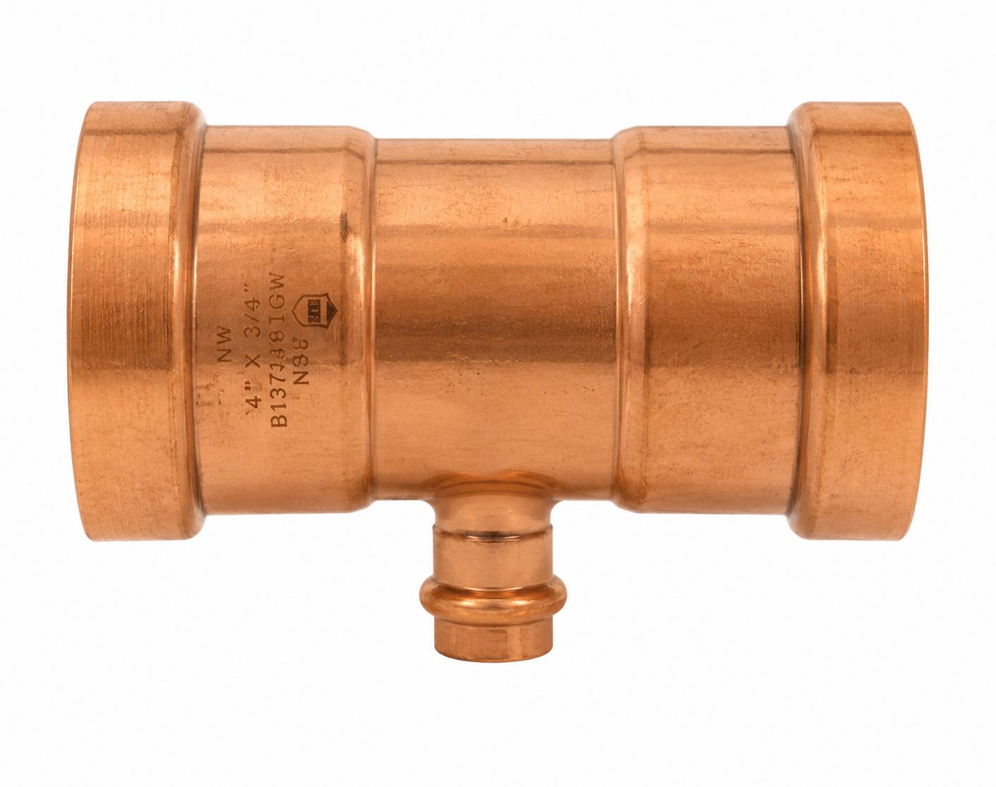4" x 4" x 3/4" Press Copper Tee - 8-Pack | Professional PressFitting