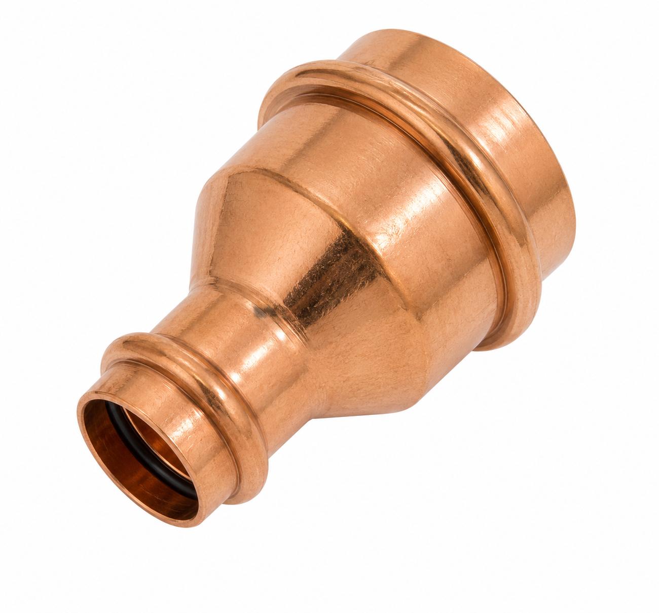 2" x 1" Press Copper Reducer Coupling - 100-Pack | ProfessionalPress Fitting