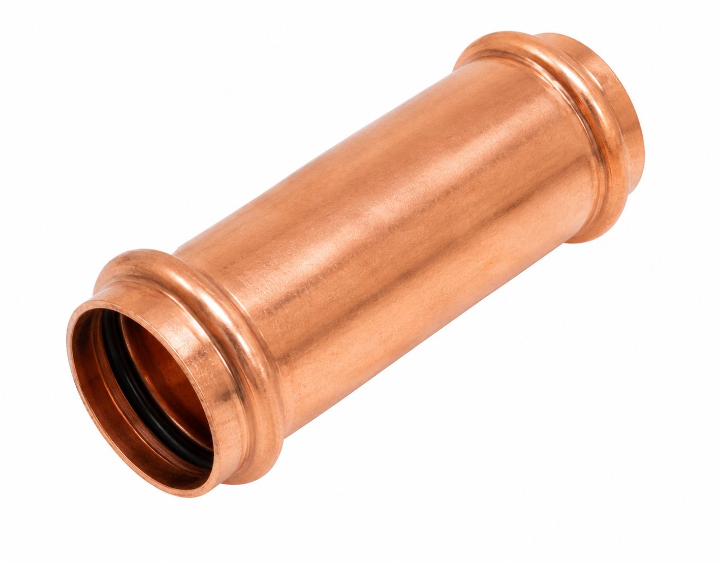 1-1/2" Press Extended Length Copper Coupling, No-Stop  40-Pack | Professional Press Fitting