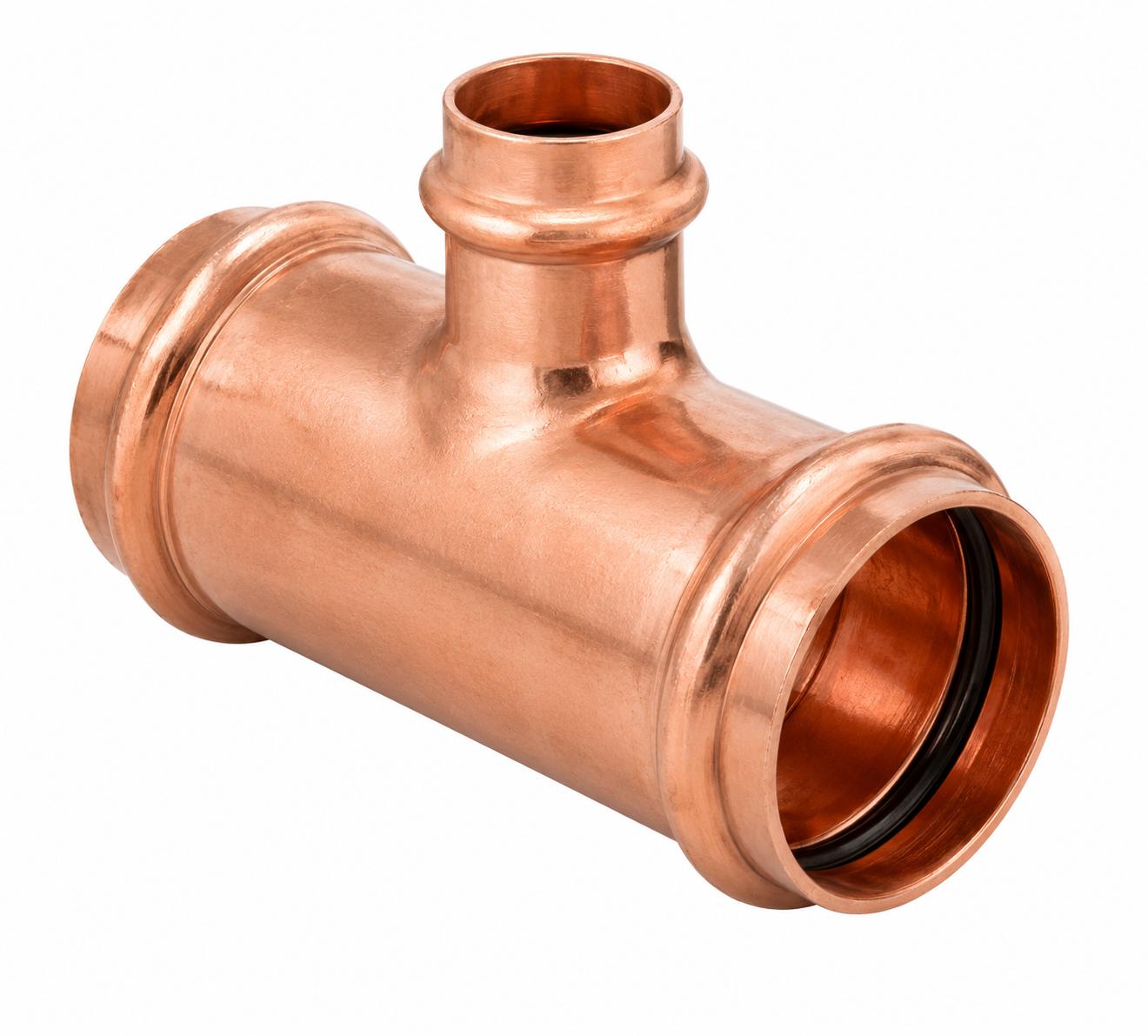 2-1/2" x 1" x 2-1/2" Press Copper Tee  10-Pack | Professional Press Fitting