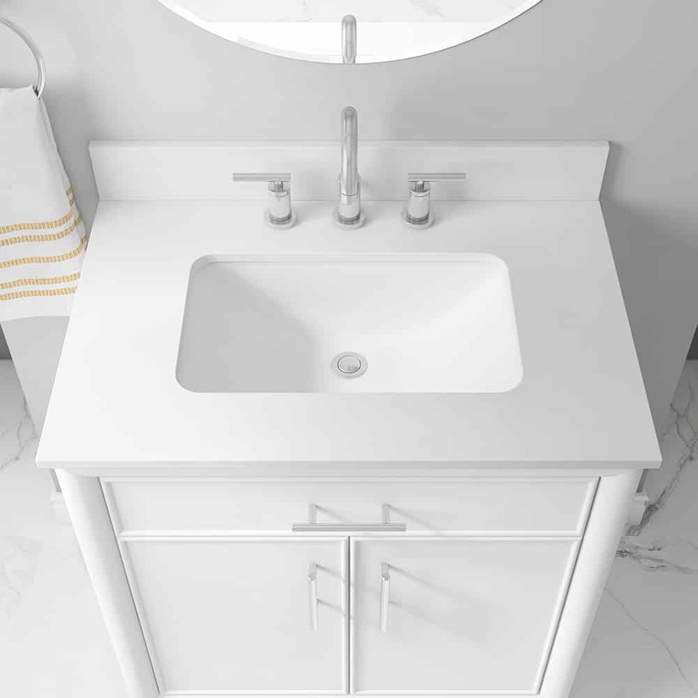 Clifden WF30DVW 30" White Vanity with Top & Bowl