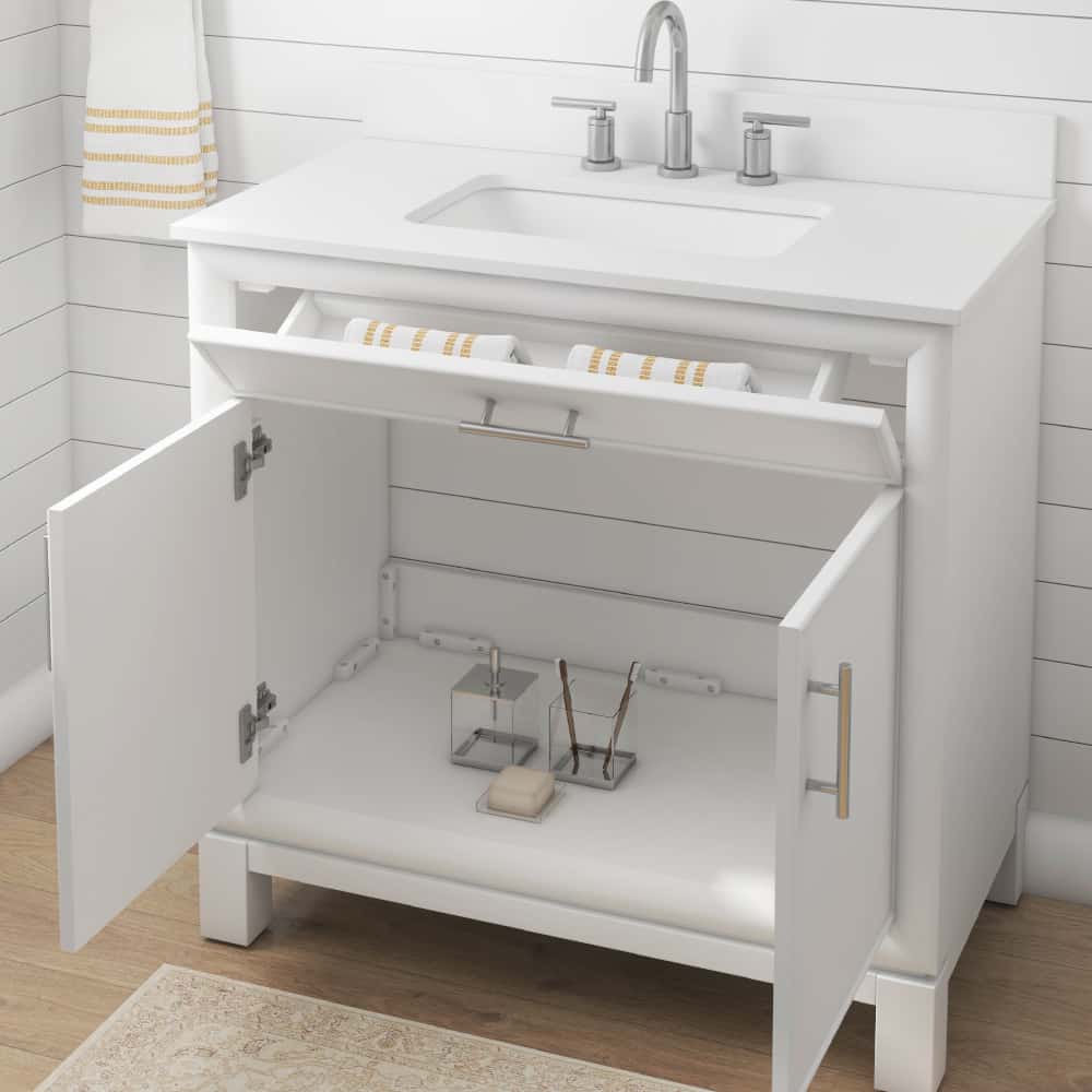 Clifden WF36DVW 36" White Vanity with Top & Bowl