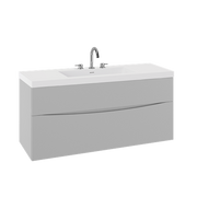 Cross Water London MPRO US-PRO48DDW+ 48" White Wall Hung Vanity with Ceramic Top