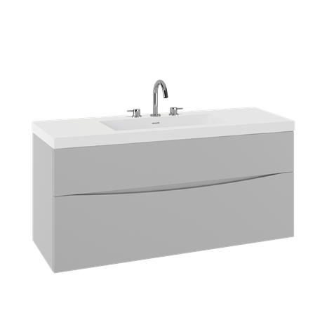 Cross Water London MPRO US-PRO48DDW+ 48" White Wall Hung Vanity with Ceramic Top