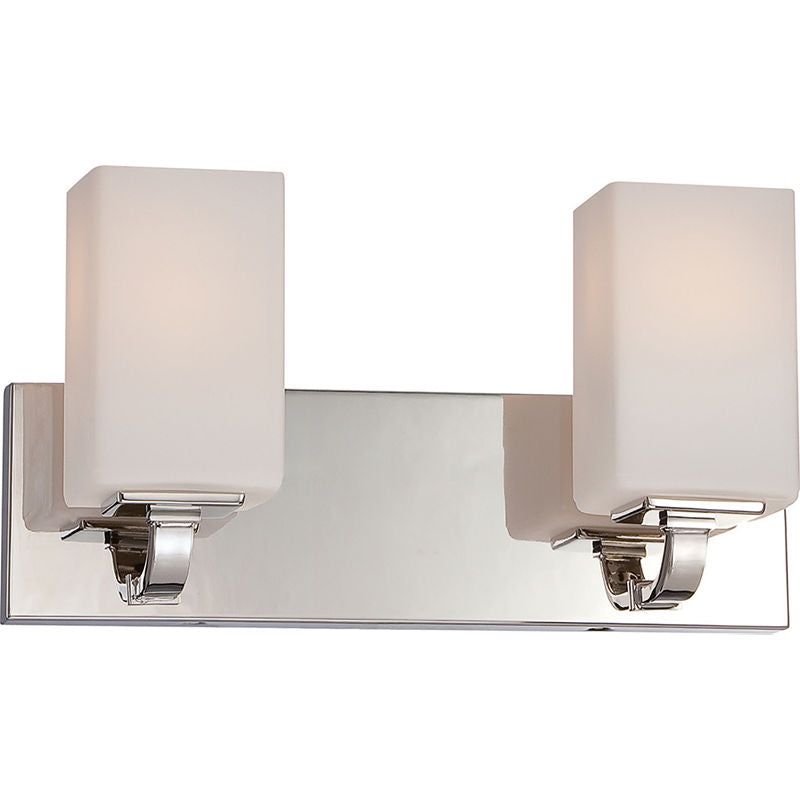 Nuvo Vista 2-Light Vanity Wall Fixture Polished Nickel 60-5182