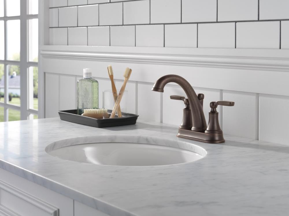 Delta Faucet 2532LF-RBMPU Woodhurst 2-Handle Centerset Bathroom Faucet, Venetian Bronze