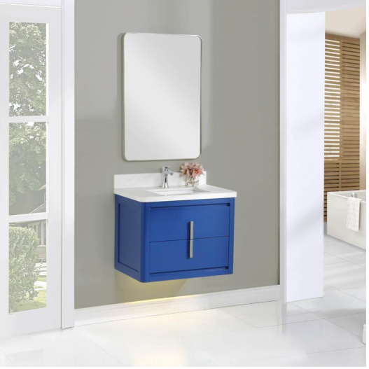 Design Studio 1712-WV3020 30 x 20 Blue Wall Mount Vanity with Top & Bowl