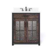 Drydale HDC30MFV 30 Inch Antique Brown Vanity with Top & Bowl
